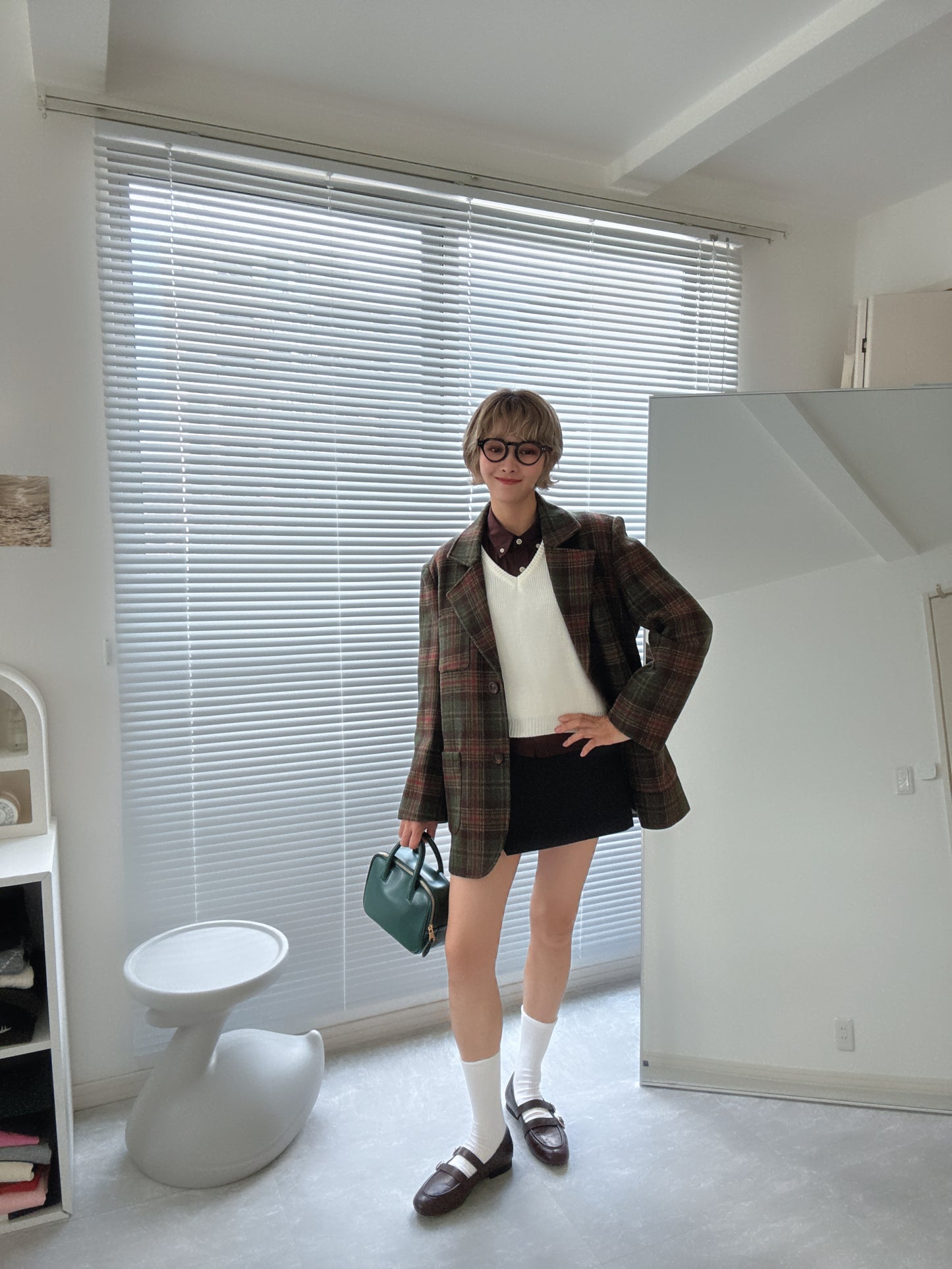 ヘリテージチェック ウールブレザー