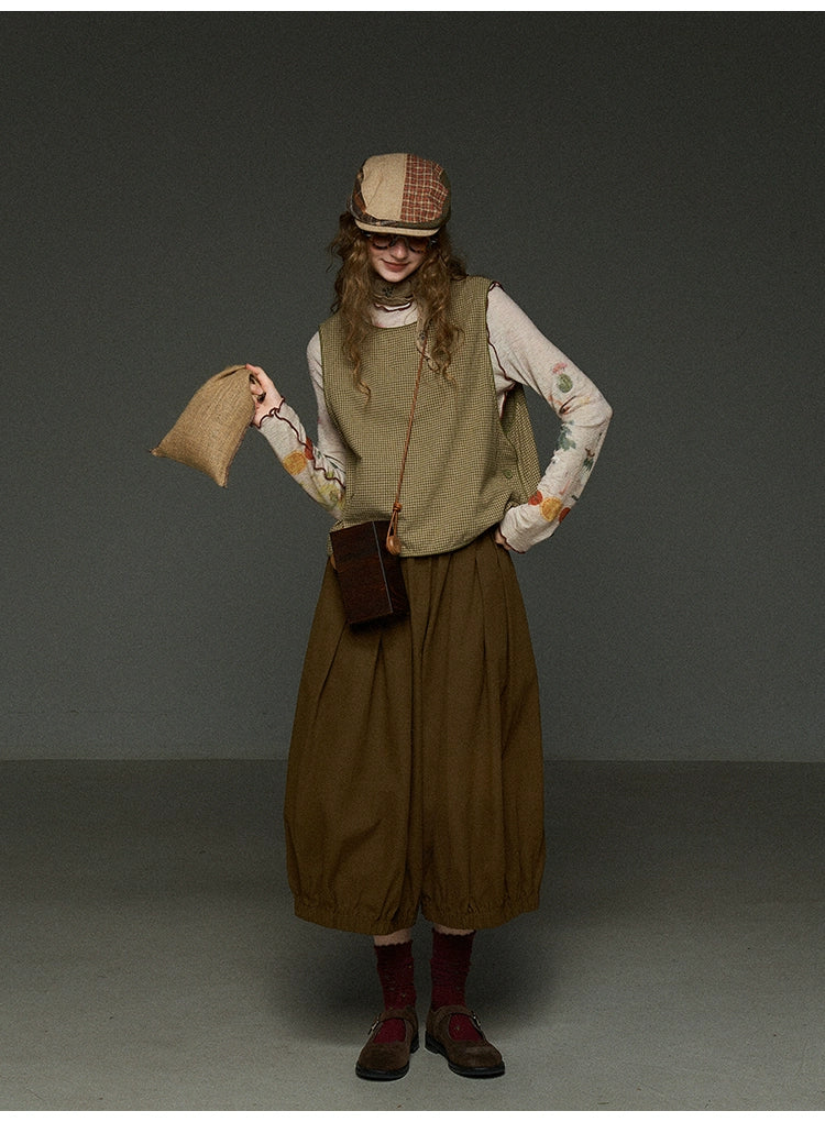 ヴィンテージ風 南瓜ランタンパンツ(7分丈ワイド)