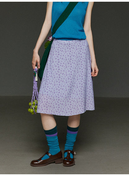 スリムフローラルスカート